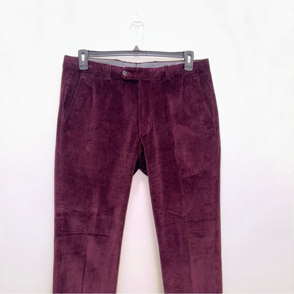 Todd Snyder Burgundy  Italian Corduroy Velvet Sutton Suit Pant Trouser Sz 33/32 - Picture 4 of 15